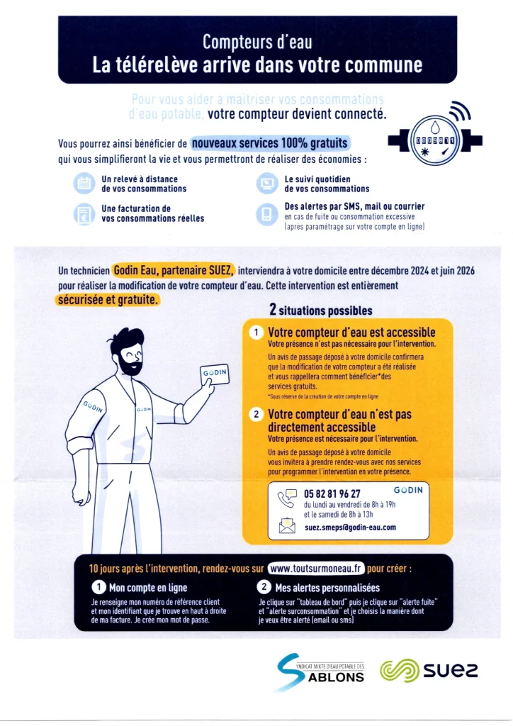 Lire la suite de l'actualité 💧 Transition vers les compteurs d&rsquo;eau connectés : la télérelève arrive dans notre commune !
